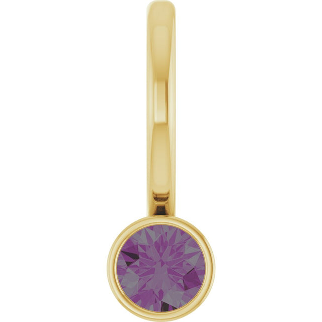 14K Yellow Gold Lab-Grown Alexandrite Charm/Pendant
