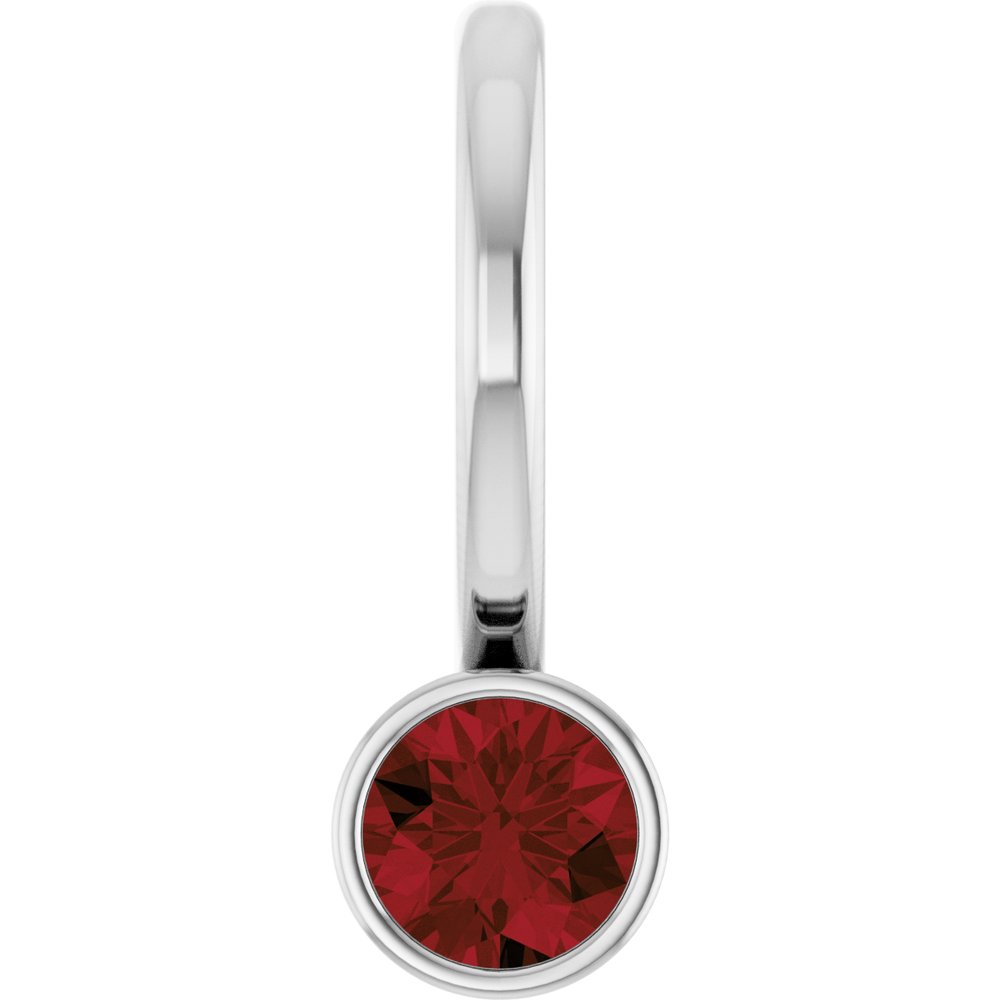 Sterling Silver Natural Mozambique Garnet Pendant/Charm