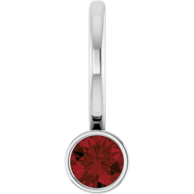 Sterling Silver Natural Mozambique Garnet Pendant/Charm