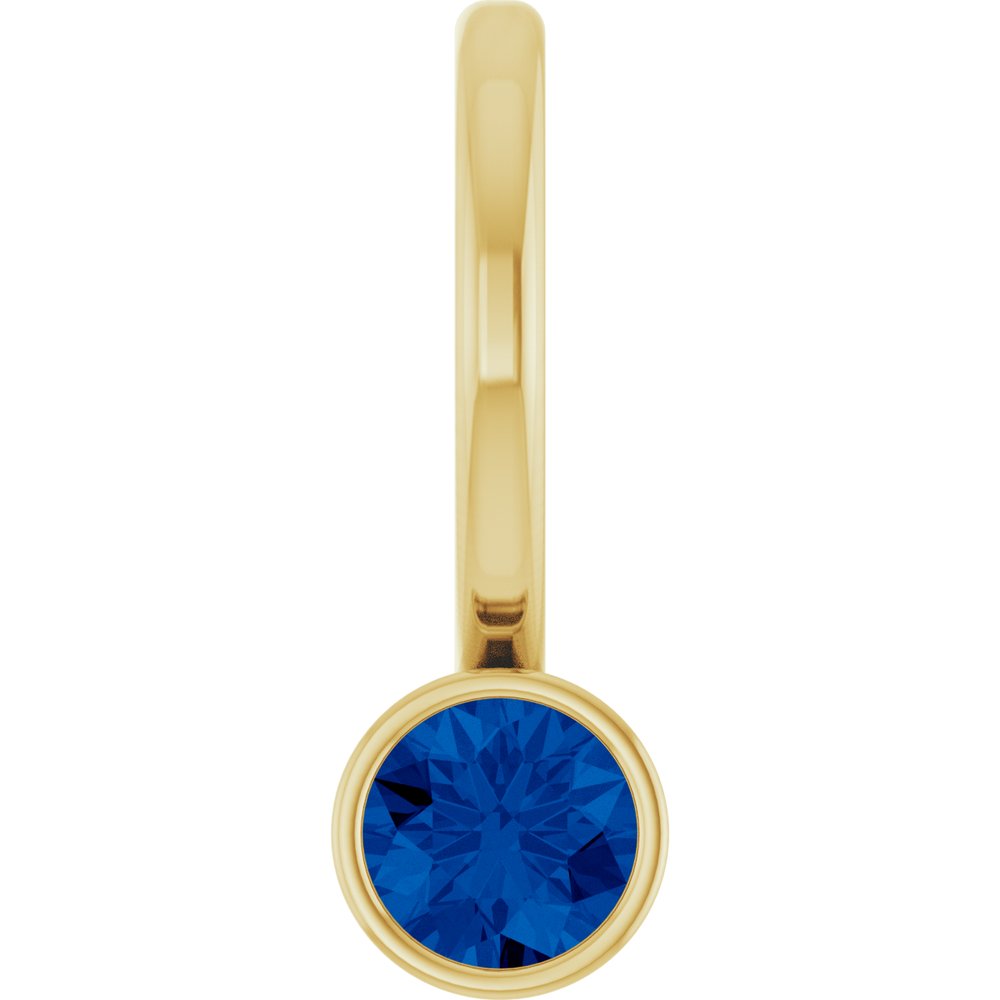14K Yellow Gold Natural Blue Sapphire Charm/Pendant