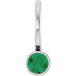 Sterling Silver Natural Emerald Charm/Pendant