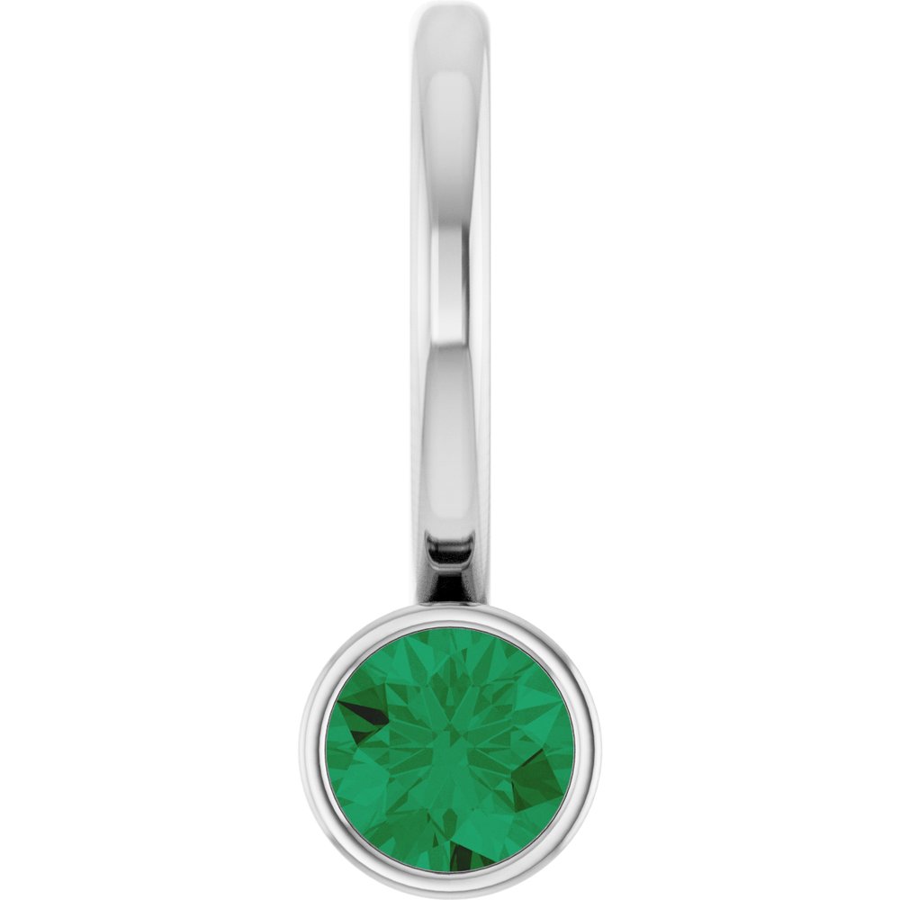 Sterling Silver Natural Emerald Charm/Pendant