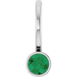 Sterling Silver Natural Emerald Charm/Pendant