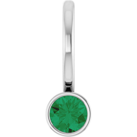 Sterling Silver Natural Emerald Charm/Pendant