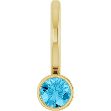 14K Yellow Gold Natural Aquamarine Charm/Pendant