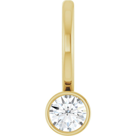 14K Yellow Gold 1/10 CT Natural Diamond Charm/Pendant