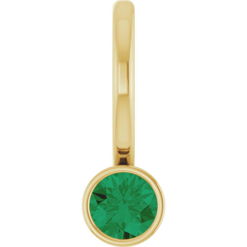 14K Yellow Gold Natural Emerald Charm/Pendant