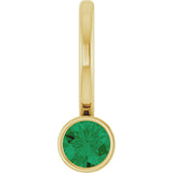 14K Yellow Gold Natural Emerald Charm/Pendant