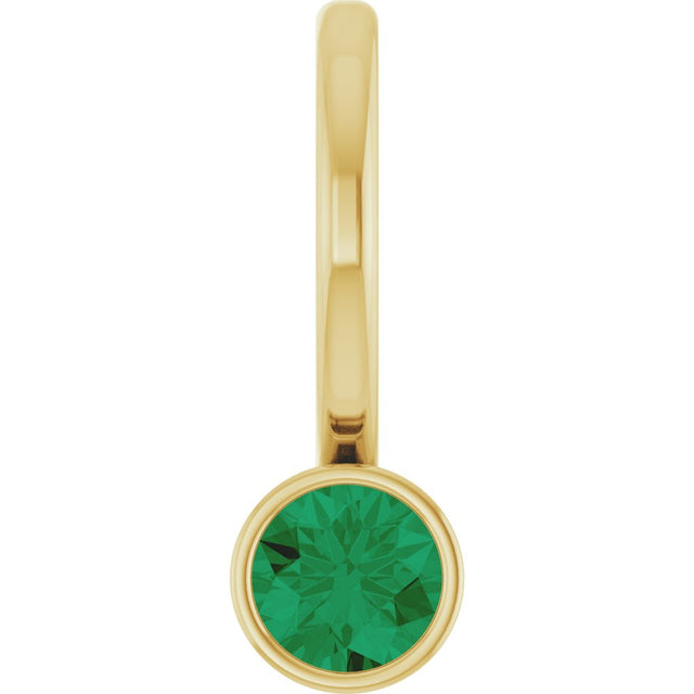 14K Yellow Gold Natural Emerald Charm/Pendant