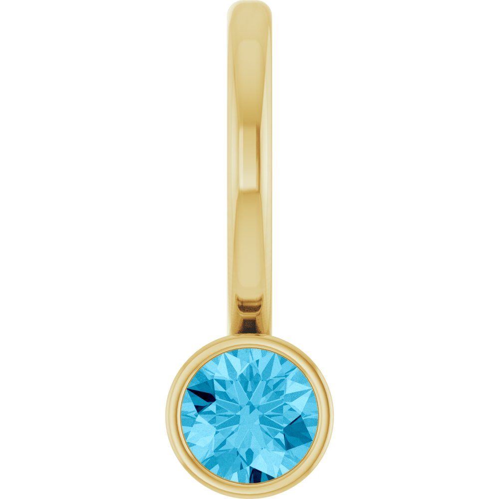 14K Yellow Natural Aquamarine Charm/Pendant