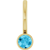 14K Yellow Natural Aquamarine Charm/Pendant