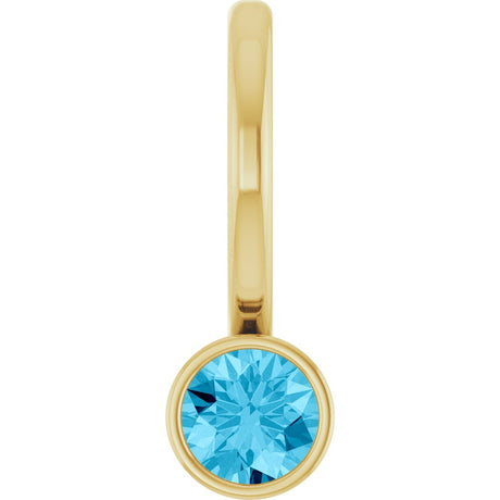 14K Yellow Natural Aquamarine Charm/Pendant