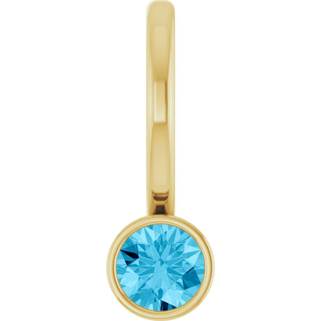 14K Yellow Natural Aquamarine Charm/Pendant