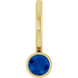 14K Yellow Gold Natural Blue Sapphire Charm/Pendant