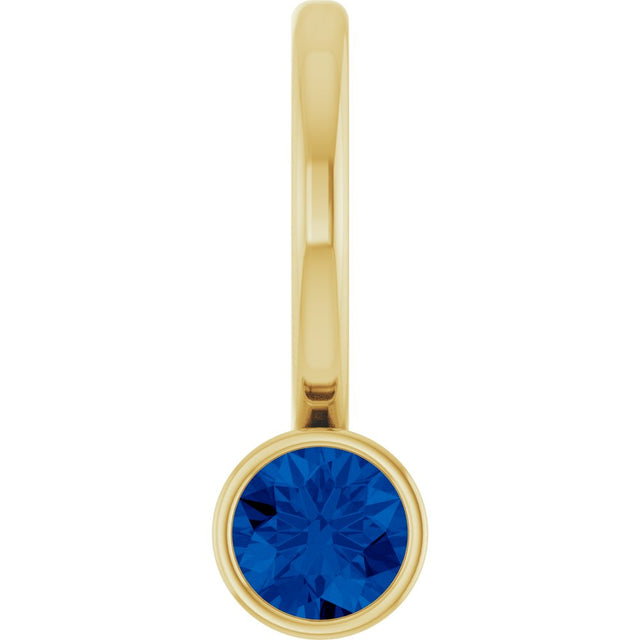 14K Yellow Gold Natural Blue Sapphire Charm/Pendant