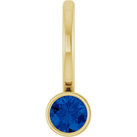14K Yellow Gold Natural Blue Sapphire Charm/Pendant
