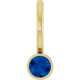 14K Yellow Natural Blue Sapphire Charm/Pendant