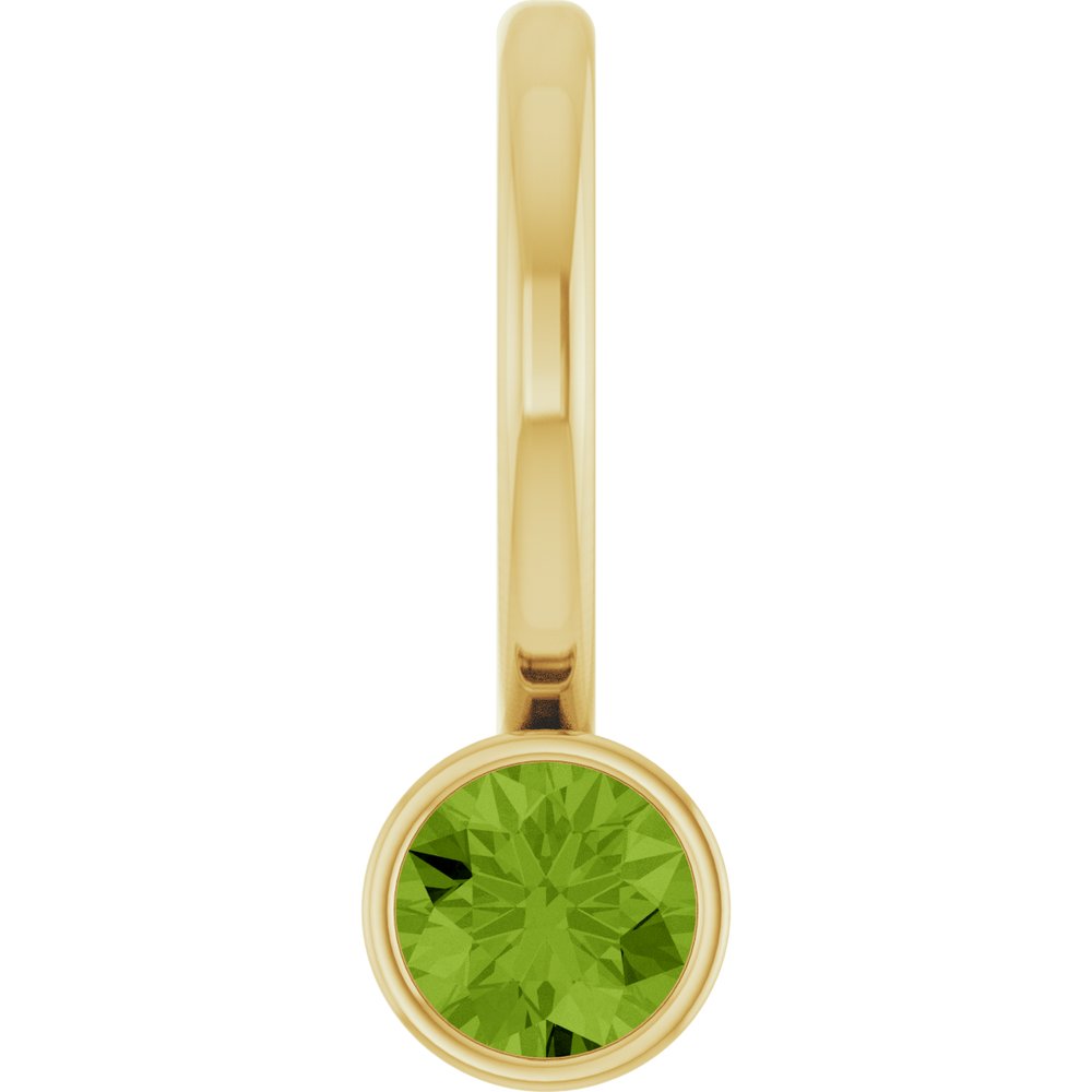 14K Yellow Natural Peridot Charm/Pendant