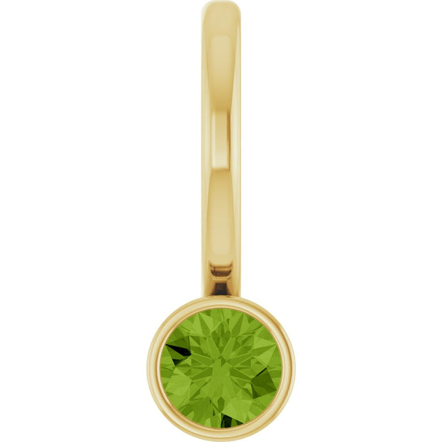 14K Yellow Natural Peridot Charm/Pendant