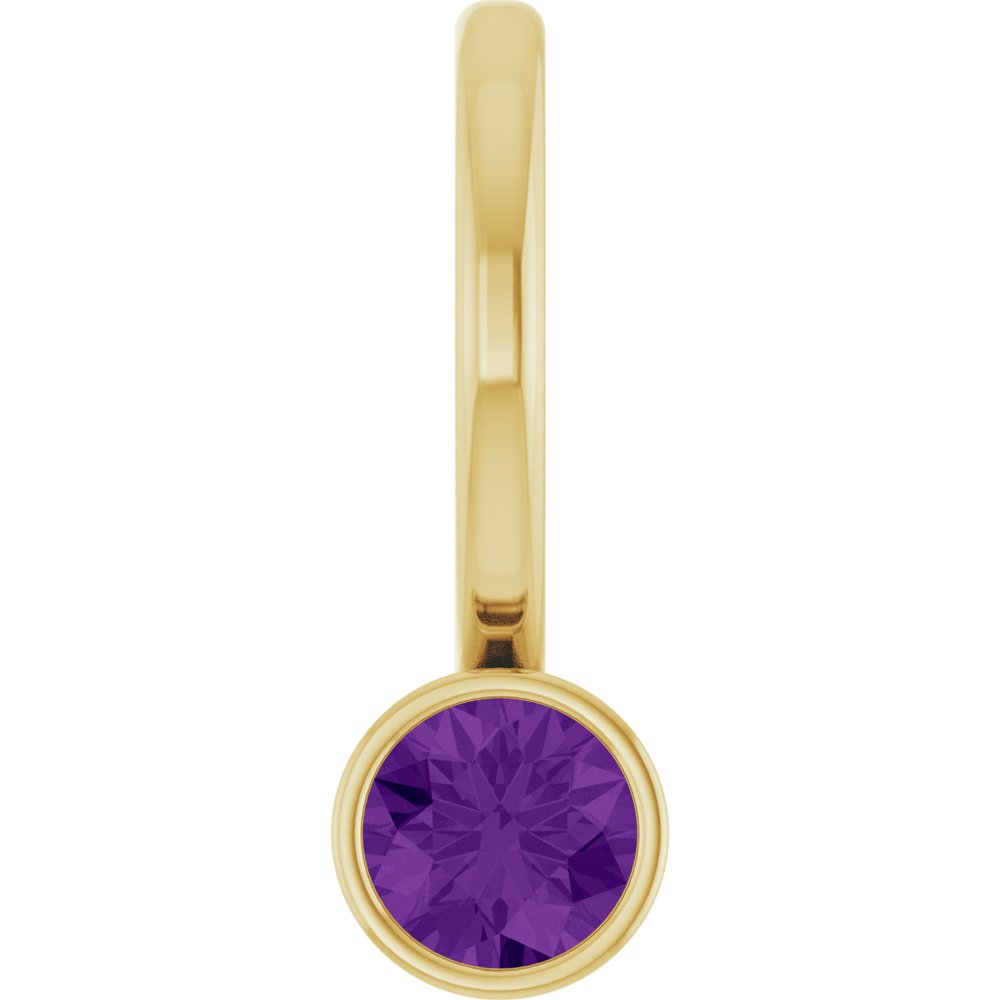 14K Yellow Gold Natural Amethyst Charm/Pendant