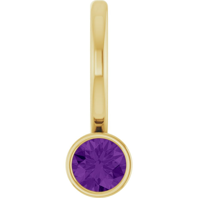14K Yellow Gold Natural Amethyst Charm/Pendant