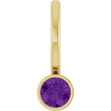 14K Yellow Natural Amethyst Charm/Pendant
