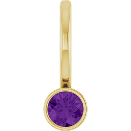 14K Yellow Natural Amethyst Charm/Pendant