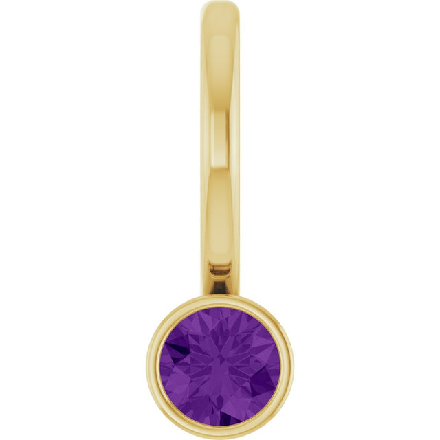 14K Yellow Natural Amethyst Charm/Pendant