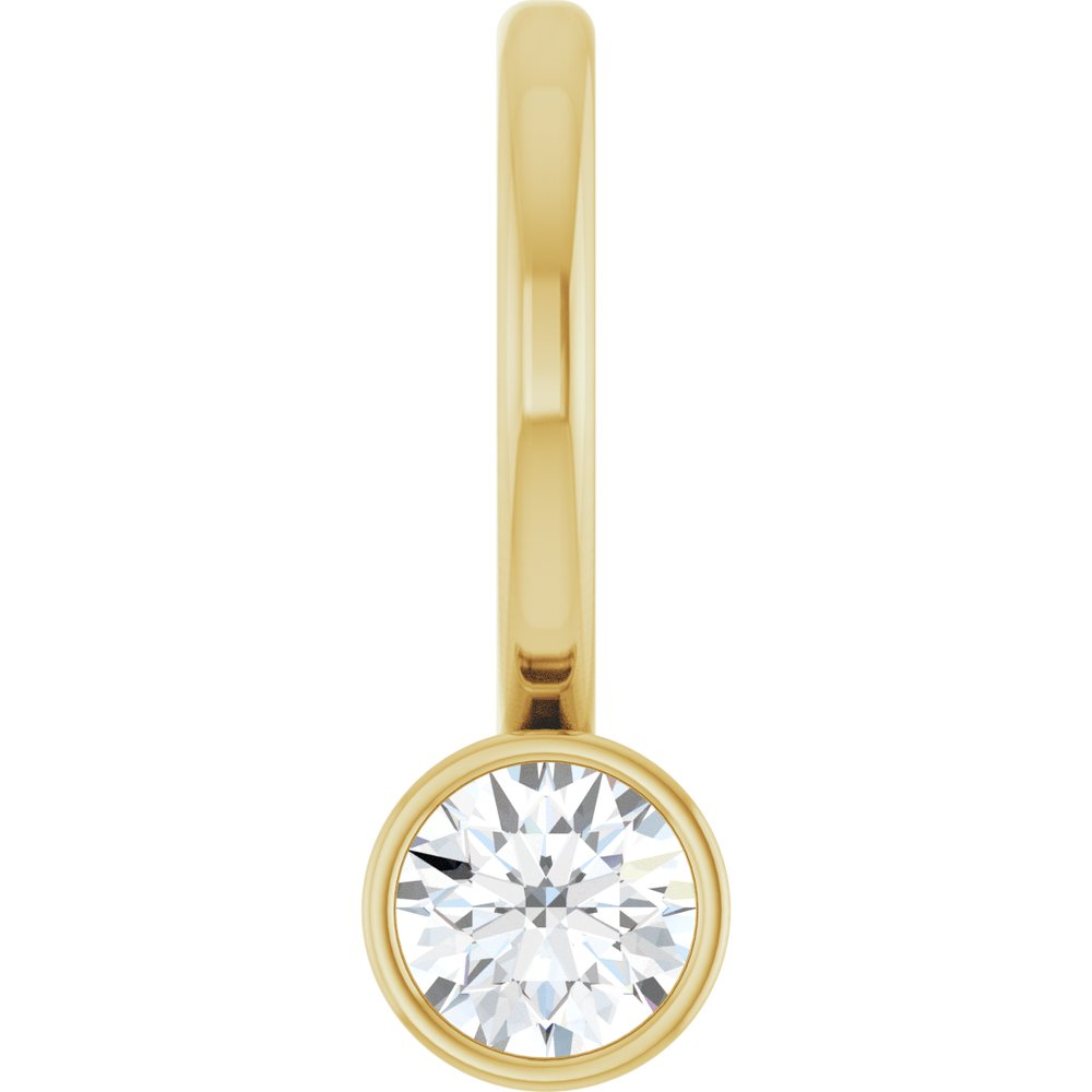14K Yellow Gold 1/10 CT Natural Diamond Charm/Pendant