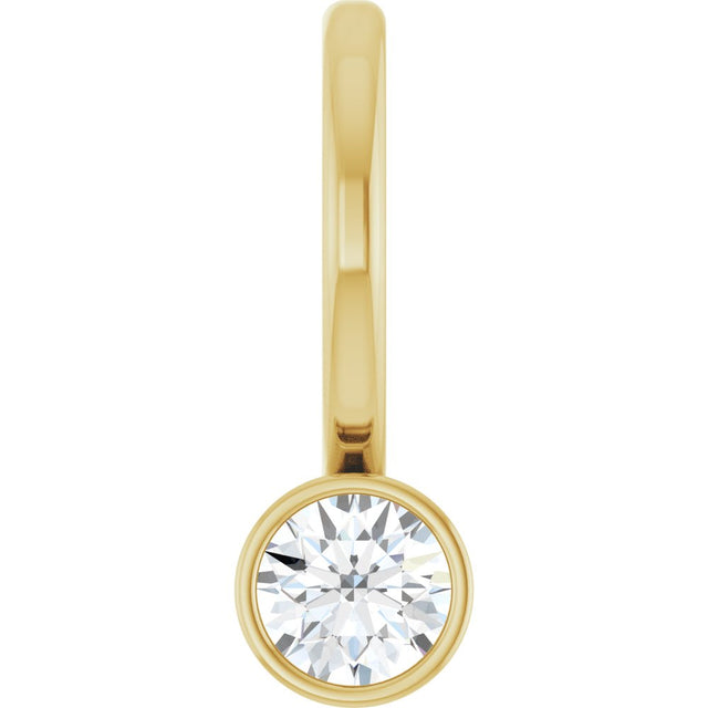 14K Yellow Gold 1/10 CT Natural Diamond Charm/Pendant