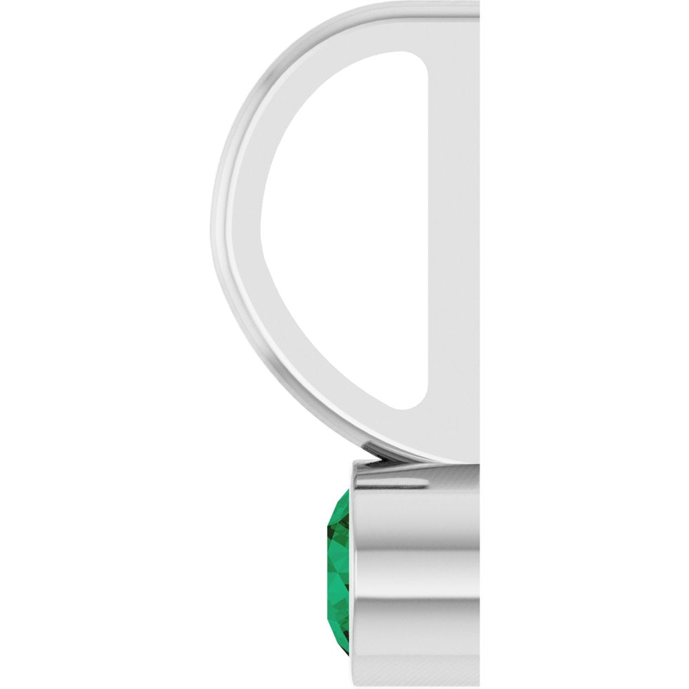 Sterling Silver Natural Emerald Charm/Pendant