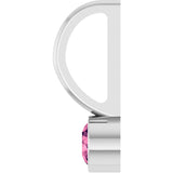 14K White Gold Natural Pink Tourmaline Charm/Pendant