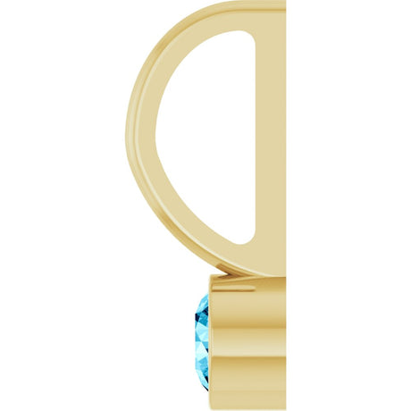 14K Yellow Gold Natural Aquamarine Charm/Pendant