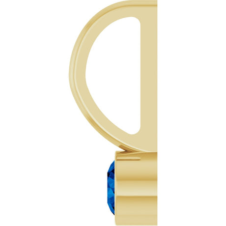 14K Yellow Gold Natural Blue Sapphire Charm/Pendant