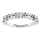 14K White 3/8 CTW Natural Diamond Scattered Stone Anniversary Band