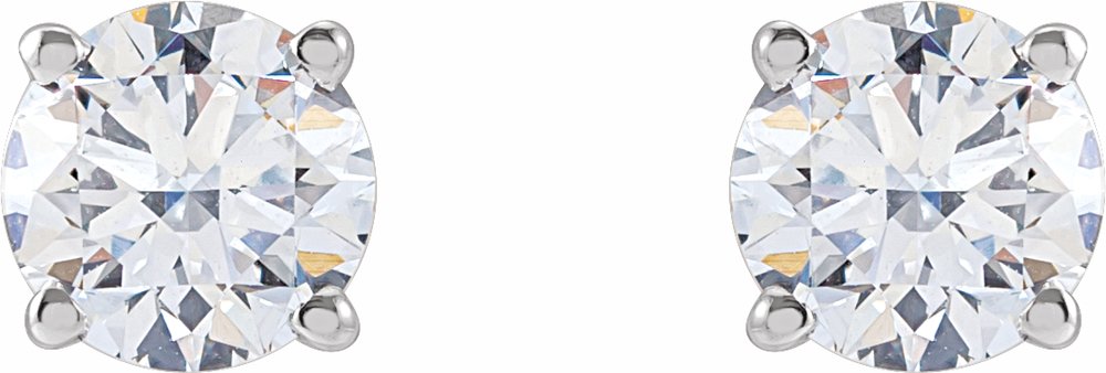 Sterling Silver 1 CTW Lab-Grown White Diamond Earrings