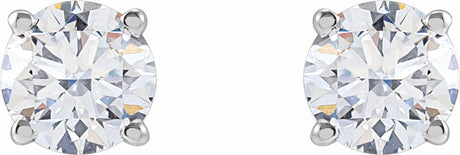 Sterling Silver 1 CTW Lab-Grown White Diamond Earrings