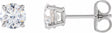 Sterling Silver 1 CTW Lab-Grown White Diamond Earrings