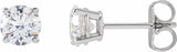 Sterling Silver 1 CTW Lab-Grown White Diamond Earrings