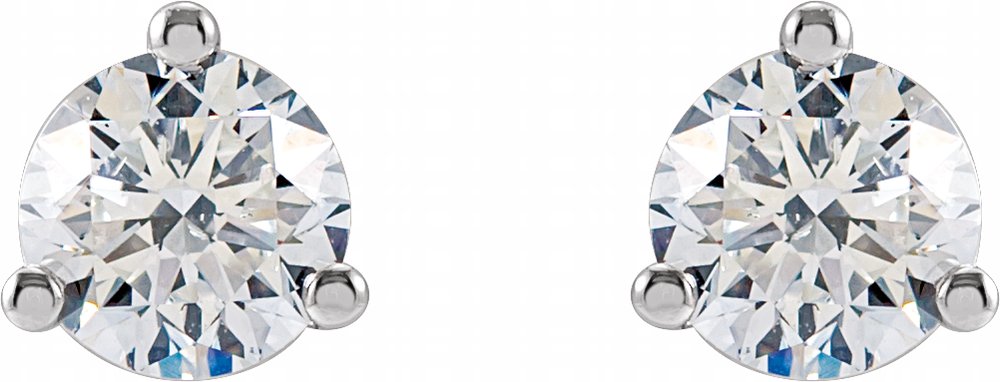 14K White 3/4 CTW Lab-Grown Diamond Stud Earrings