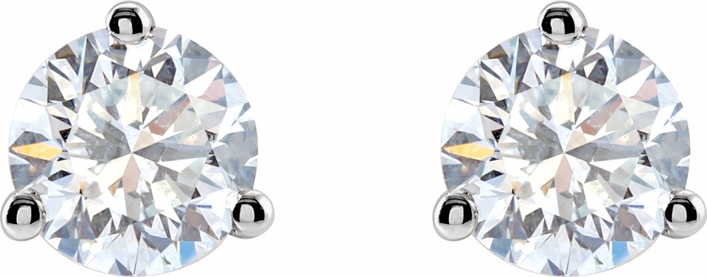 14K White 1 CTW Lab-Grown Diamond Stud Earrings