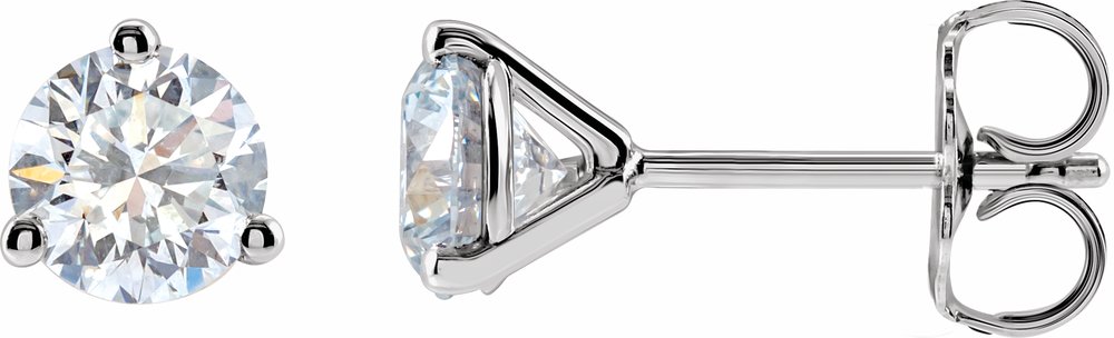 14K White 1 CTW Lab-Grown Diamond Stud Earrings