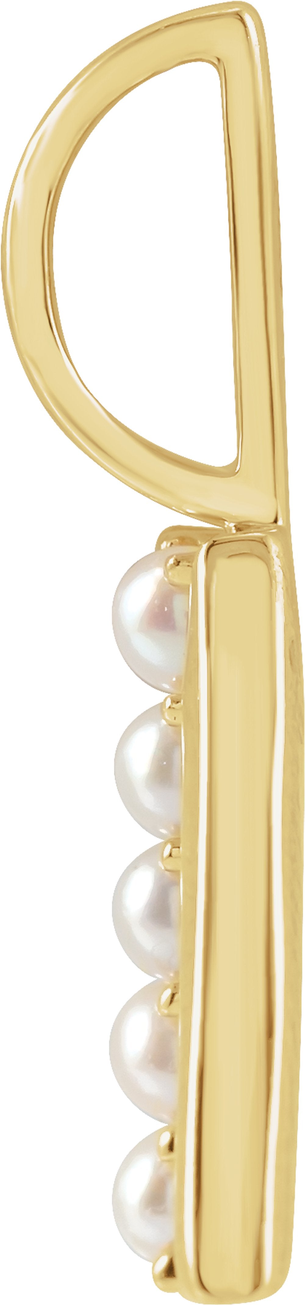 14K Yellow Cultured White Freshwater Pearl Initial A Charm/Pendant