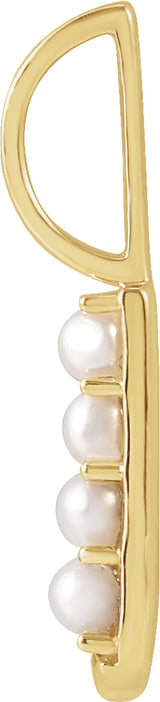 14K Yellow Cultured White Freshwater Pearl Initial J Charm/Pendant