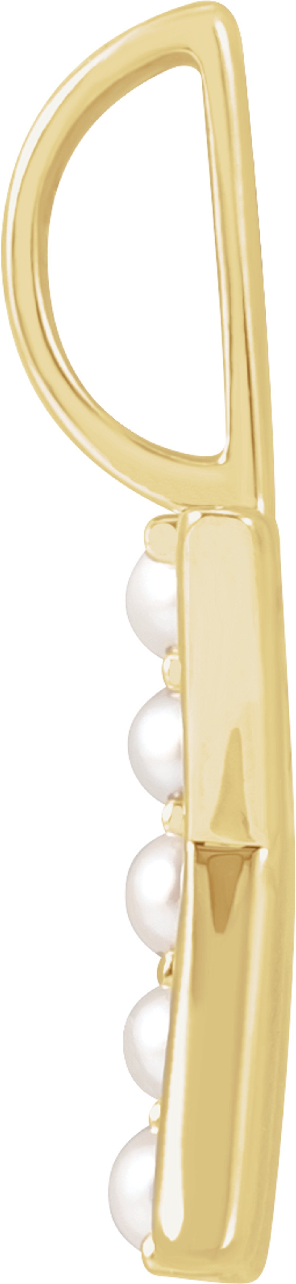 14K Yellow Cultured White Freshwater Pearl Initial K Charm/Pendant