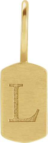 10K Yellow Gold Engravable Dog Tag Charm/Pendant