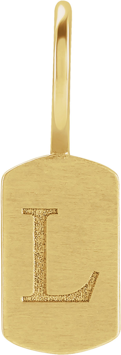 14K Yellow Gold Engravable Dog Tag Charm/Pendant