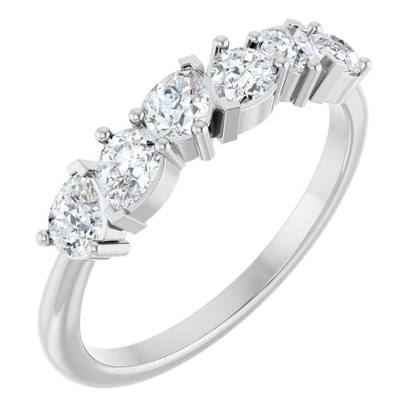 14K White 7/8 CTW Natural Diamond Anniversary Band