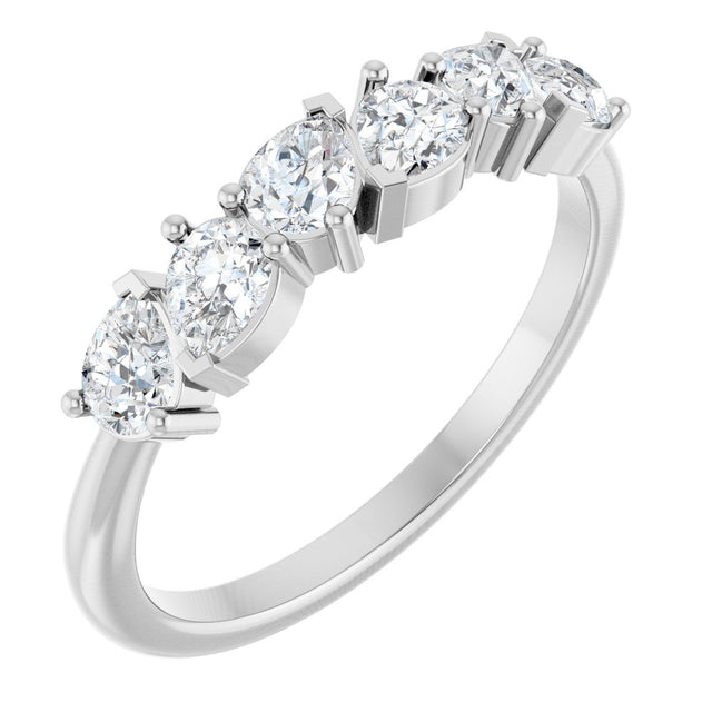 14K White 7/8 CTW Natural Diamond Anniversary Band