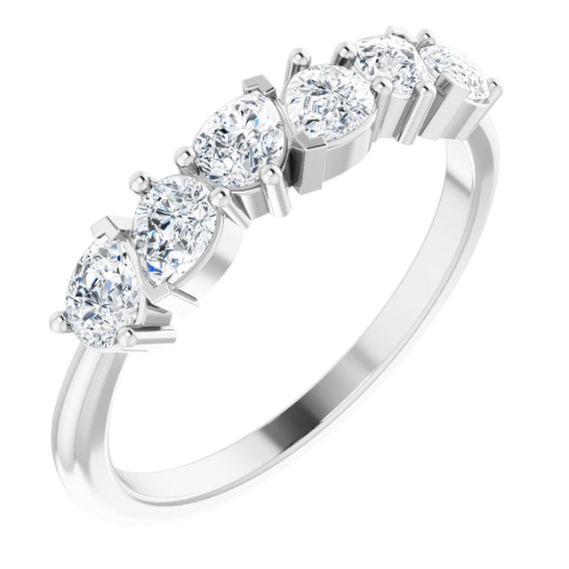 14K White 7/8 CTW Natural Diamond Anniversary Band